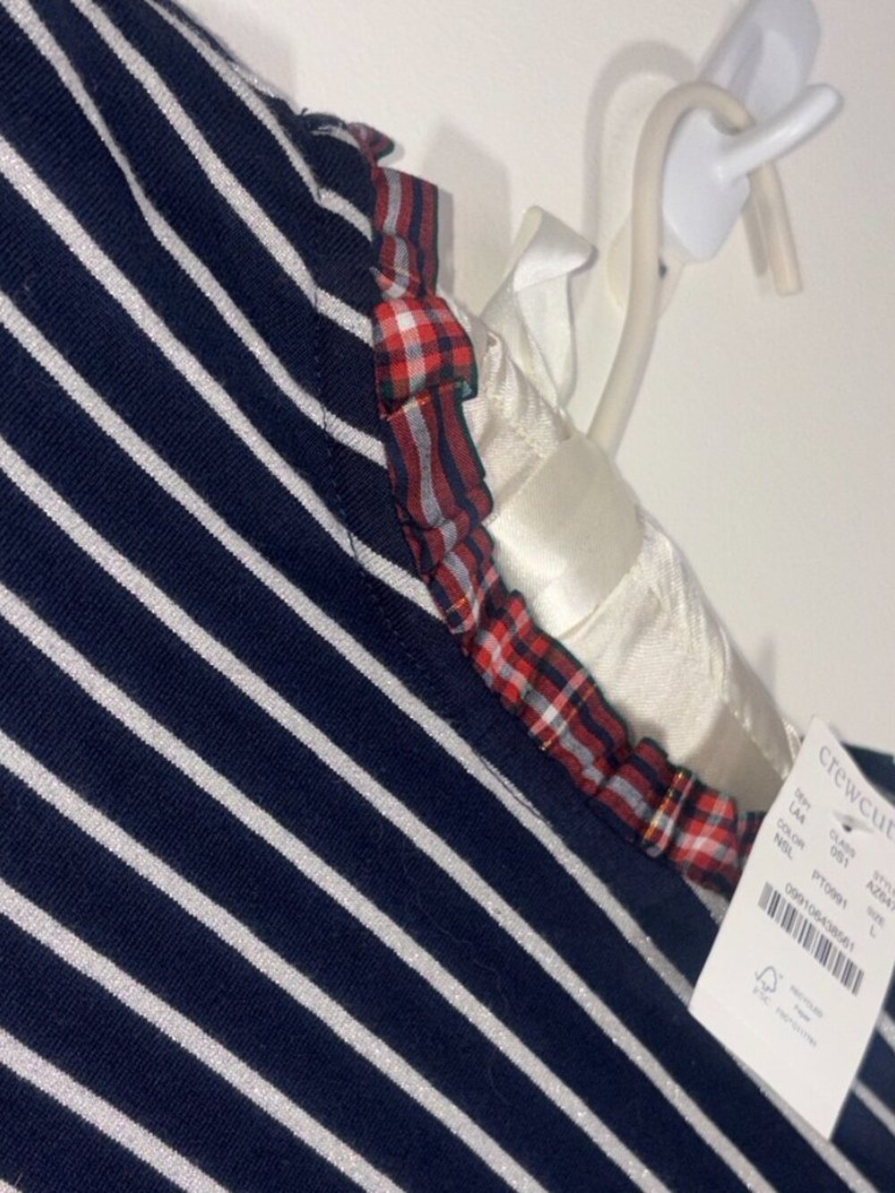 NEW NWT Crewcuts by J.Crew Girls TwoFer Plaid Stripe Shimmer Dress - L (10-11) - Picture 4 of 11